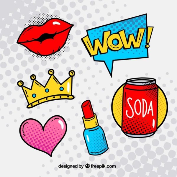 Наклейки в стиле поп-арт