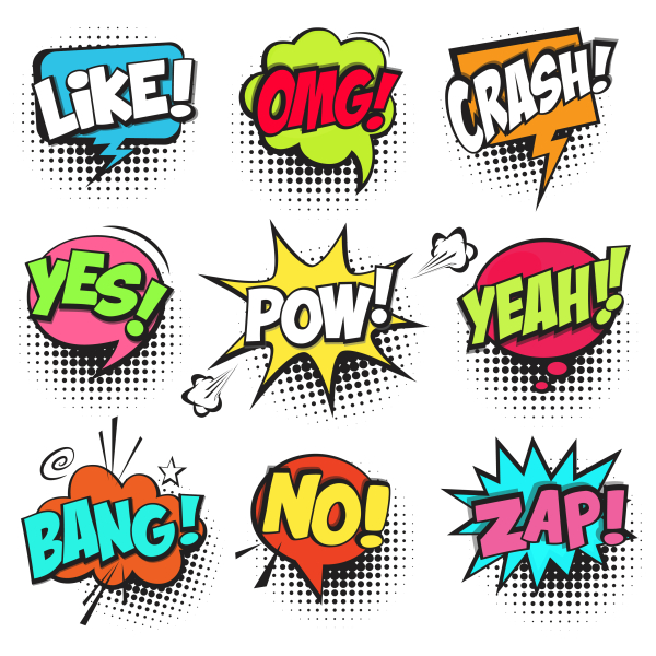 Надписи в стиле поп арт