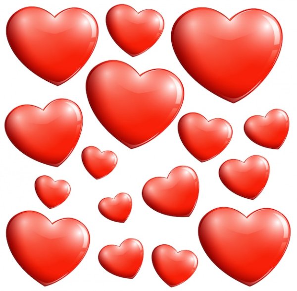 Маленькие разные сердечки