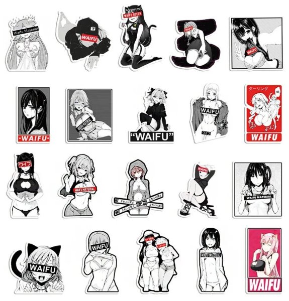 Waifu material наклейки