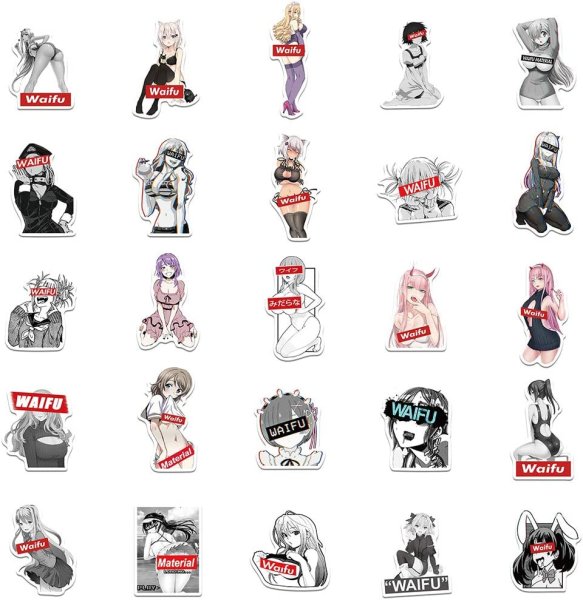 Аниме Стикеры waifu