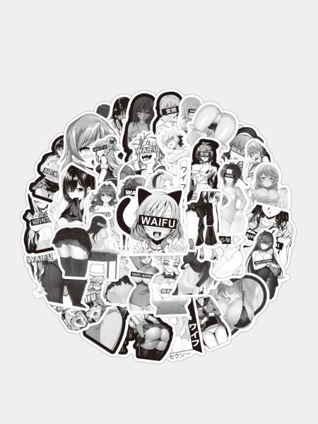 Наклейки аниме waifu