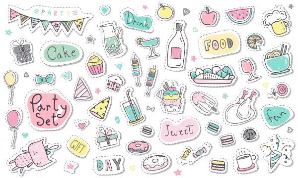 Стикеры пастельного цвета