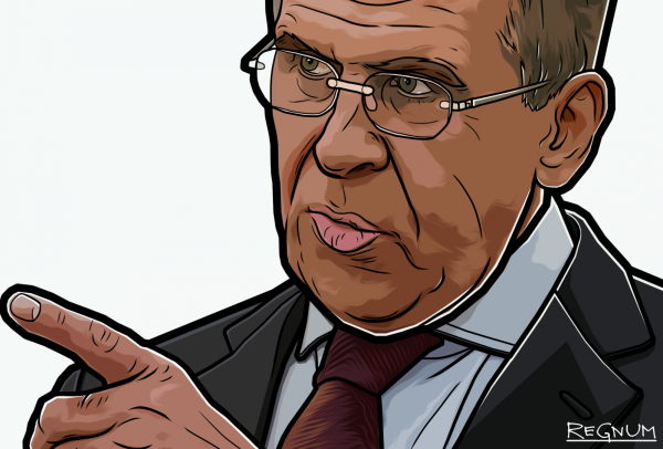 Граффити с министром иностранных дел России Сергеем Лавровым