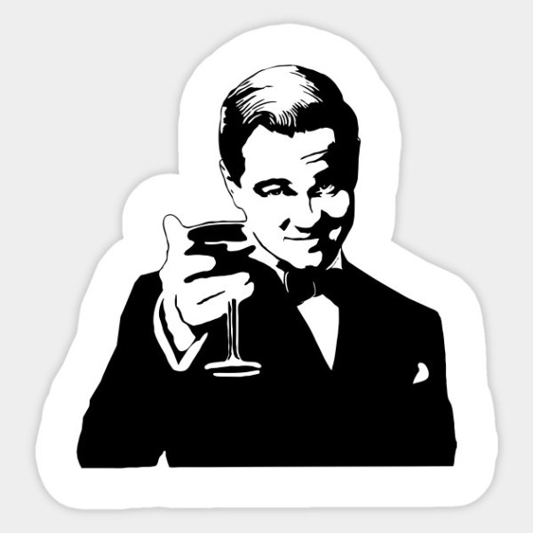 Леонардо ди Каприо Гэтсби с бокалом