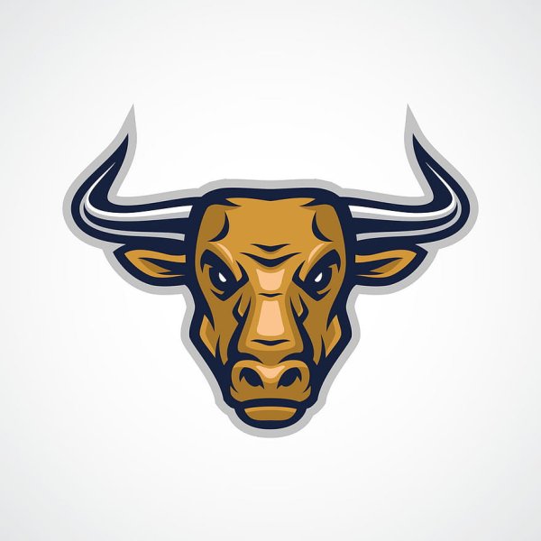 Голова быка в виде логотипа