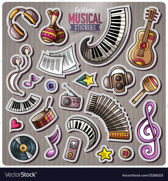 Наклейки с музыкальной тематикой