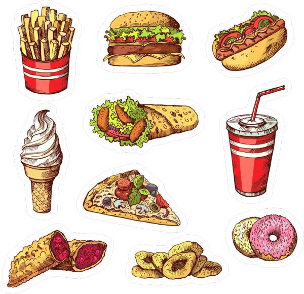 Еда в стиле поп арт