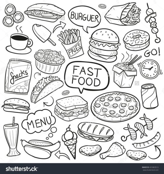 Раскраски маленькие еда