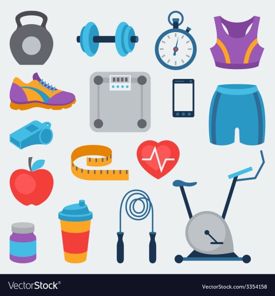 Векторные иллюстрации в стиле флэт Fitness