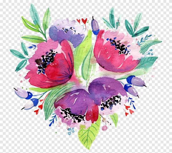 Акварельные цветы Стикеры