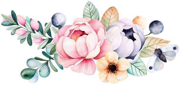 Стикеры цветы акварель