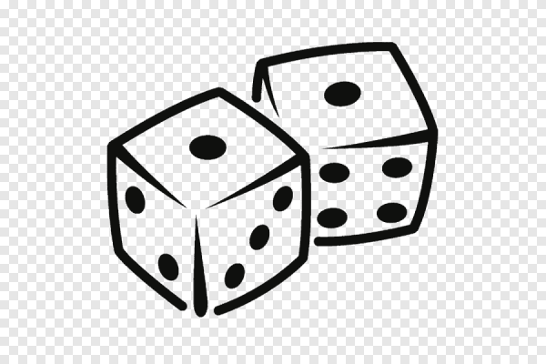Игральные кубики на прозрачном фоне