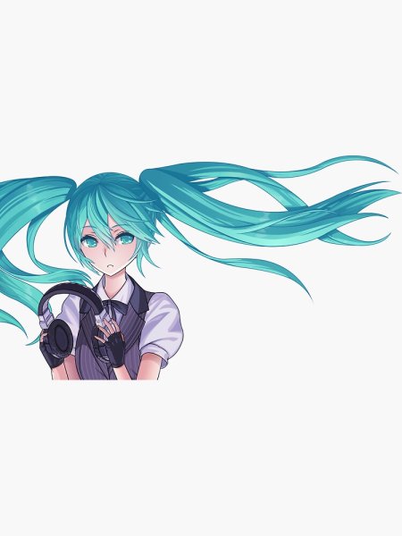 Мику с белым листом в руках