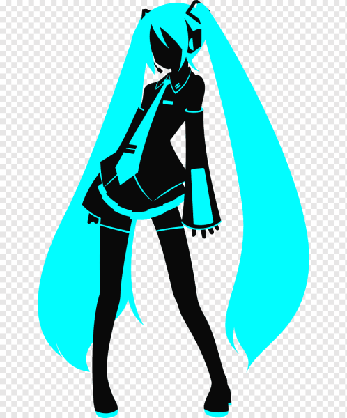 Чёрный силуэт Хацунэ Мику