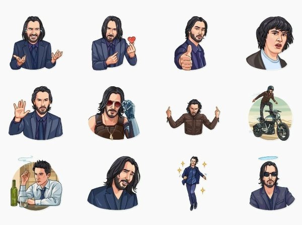 Стикеры телеграмм Киану Ривз