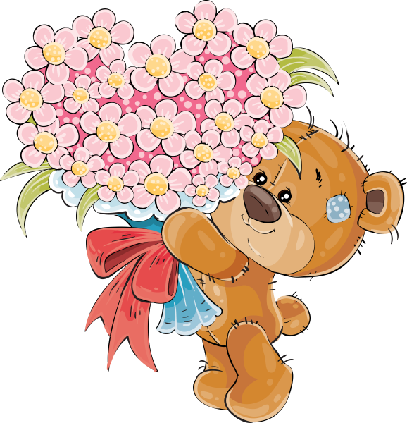 Медвежонок с цветами