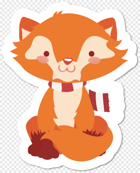 Наклейки лисы мультяшные