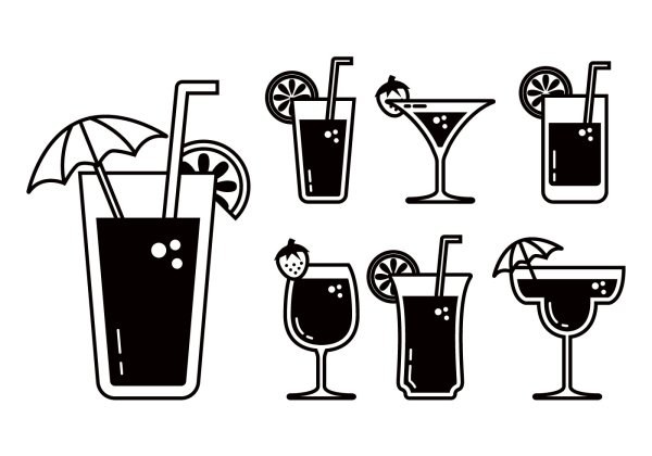 Напитки коктейли вектор