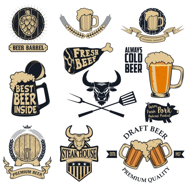 Векторные логотипы пива