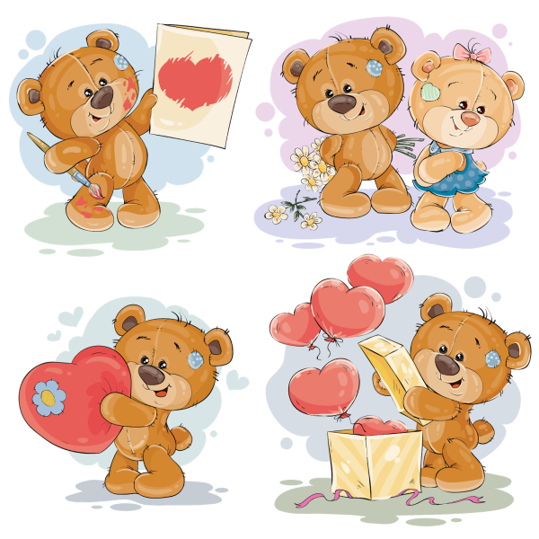 Медвежонок в мультяшном стиле