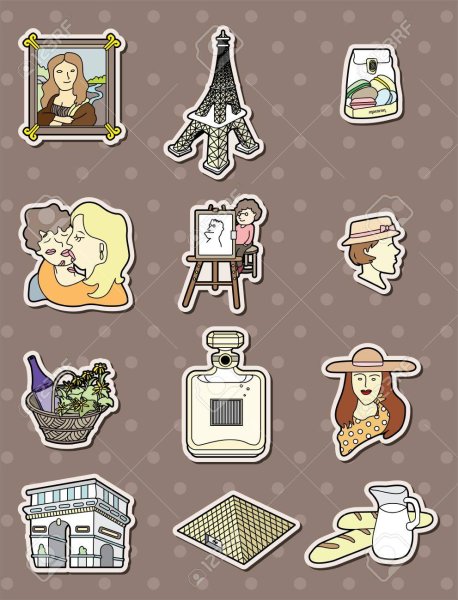 Стикеры Париж для ежедневника