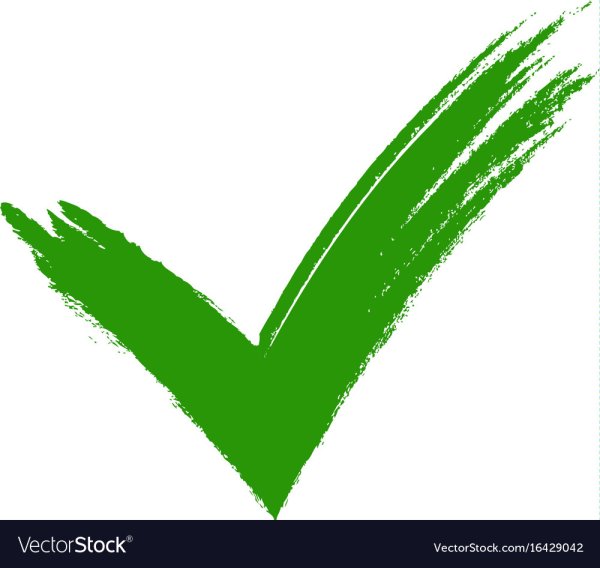 Зеленая галочка краской