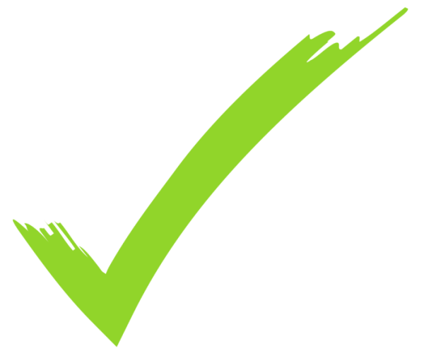 Зеленая галочка на белом фоне