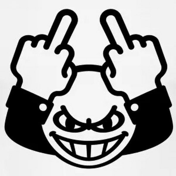 Стикер показывает фак