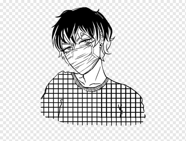 Аниме Стикеры чб