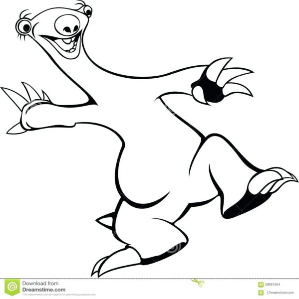 Ленивец из ледникового периода черно белый