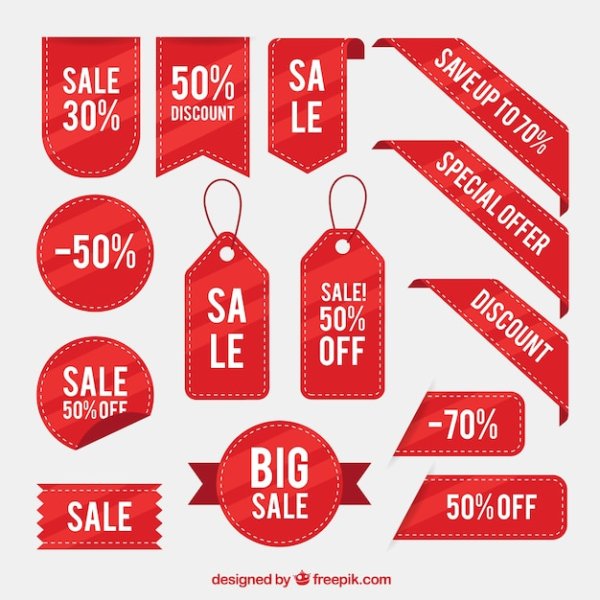 Наклейки со скидками на ценники