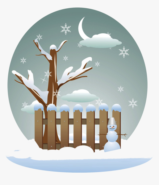 Мультяшные деревья зимой