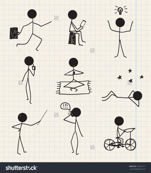 Человечек с ручкой