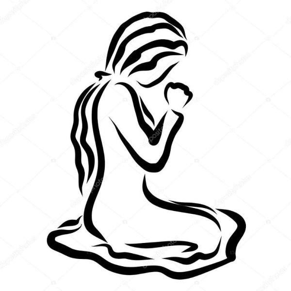 Силуэт молящейся женщины