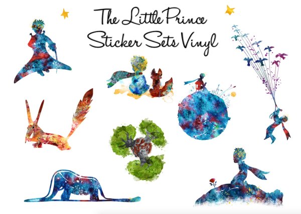 Рисунок маленький принц наклейка