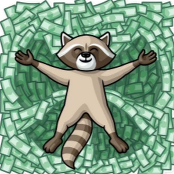 Енот с деньгами