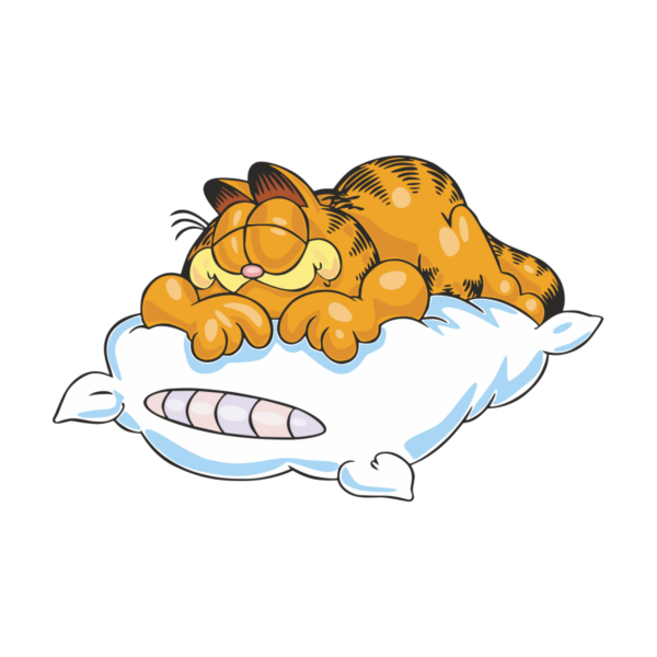 Кот Гарфилд на подушке