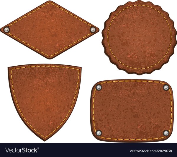 Кожаная бирка вектор