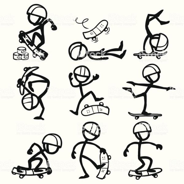 Стикмен карандашом