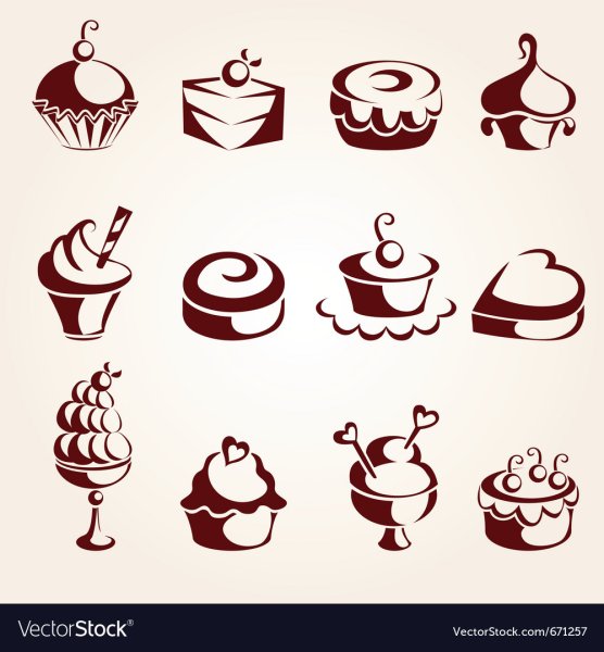 Силуэты кондитерских изделий