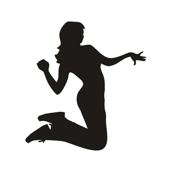 Силуэт девушки в прыжке