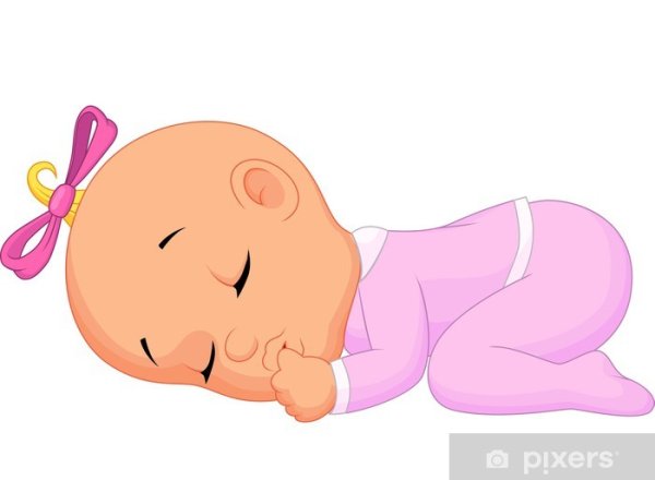 Мультяшный спящий малыш