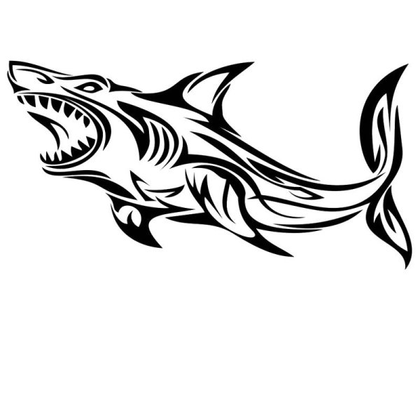 Акула трафарет