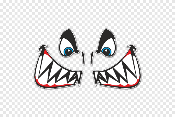 Наклейка зубы акулы