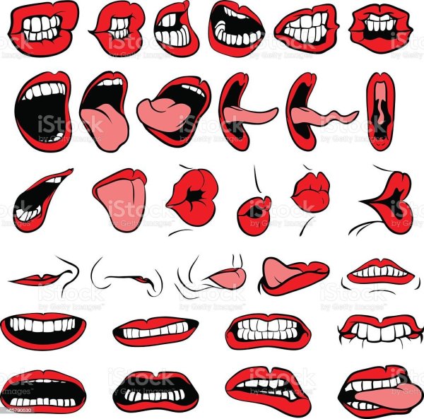 Мультяшный рот с языком