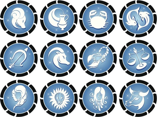 Знаки зодиака черно белые