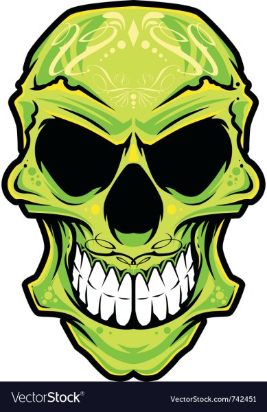 Череп Мексика зеленый