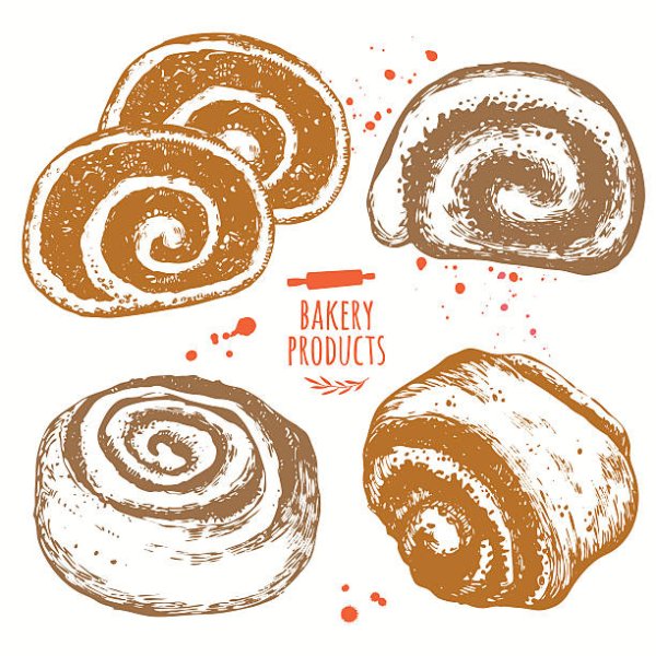 Рулет и булка Стикеры