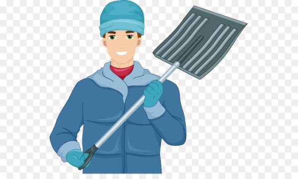 Дворник с лопатой вектор